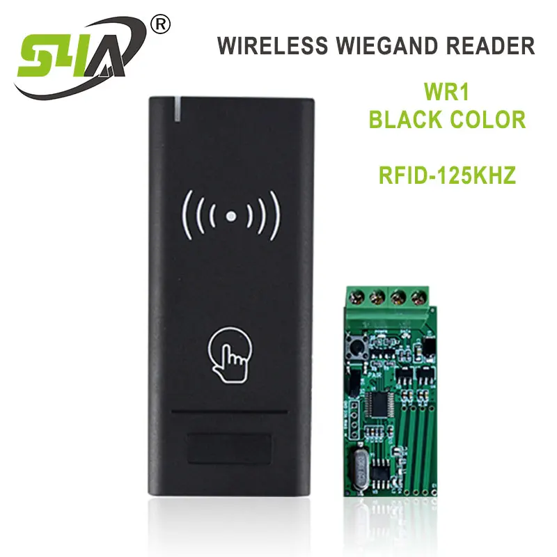 WR1 ID Black color 433 МГц прокатный код беспроводной Wiegand считыватель и приемник для платы управления доступом к сети - Цвет: WR1 ID Black color