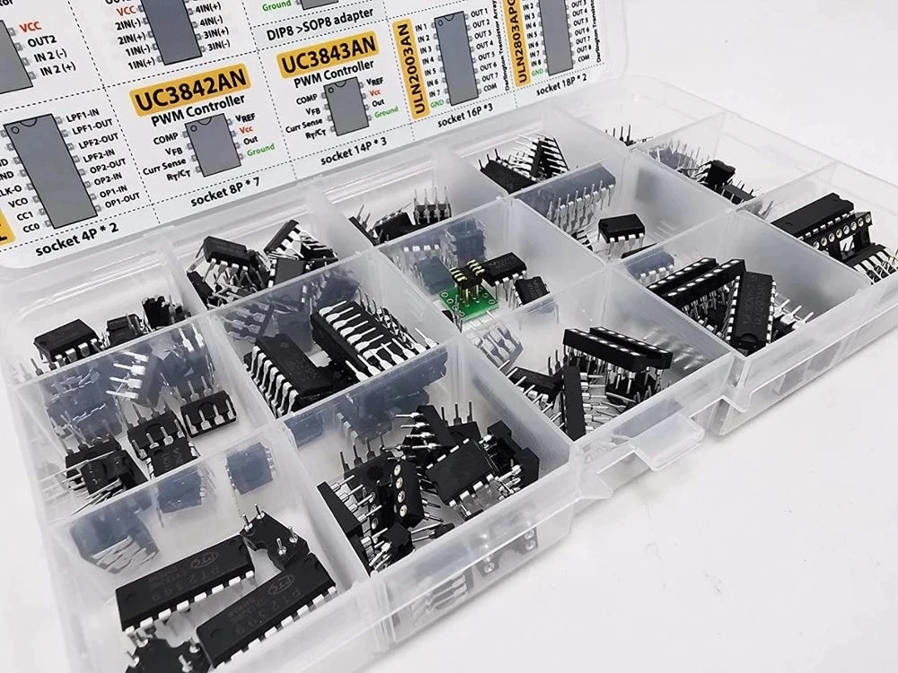Ассортимент микросхем XL IC 150 шт. opamp генератор pwm PC817 NE555 LM358 LM324 JRC4558 LM393 LM339 NE5532 LM386
