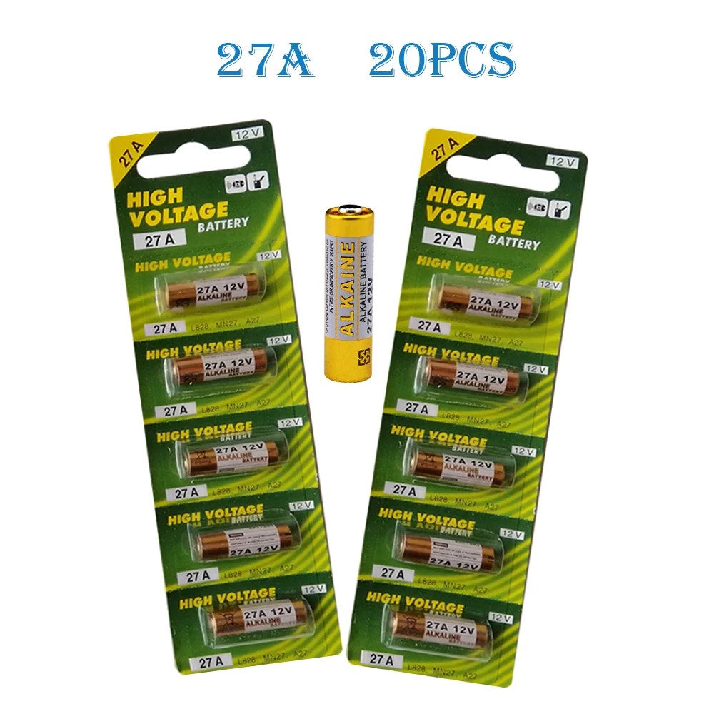 

20PCS/Card 27A 12V Primary Dry Alkaline Battery G27A GP27A V27GA A27 L828 EL812 EL-812 CA22 ALK27A A27BP For Doorbell