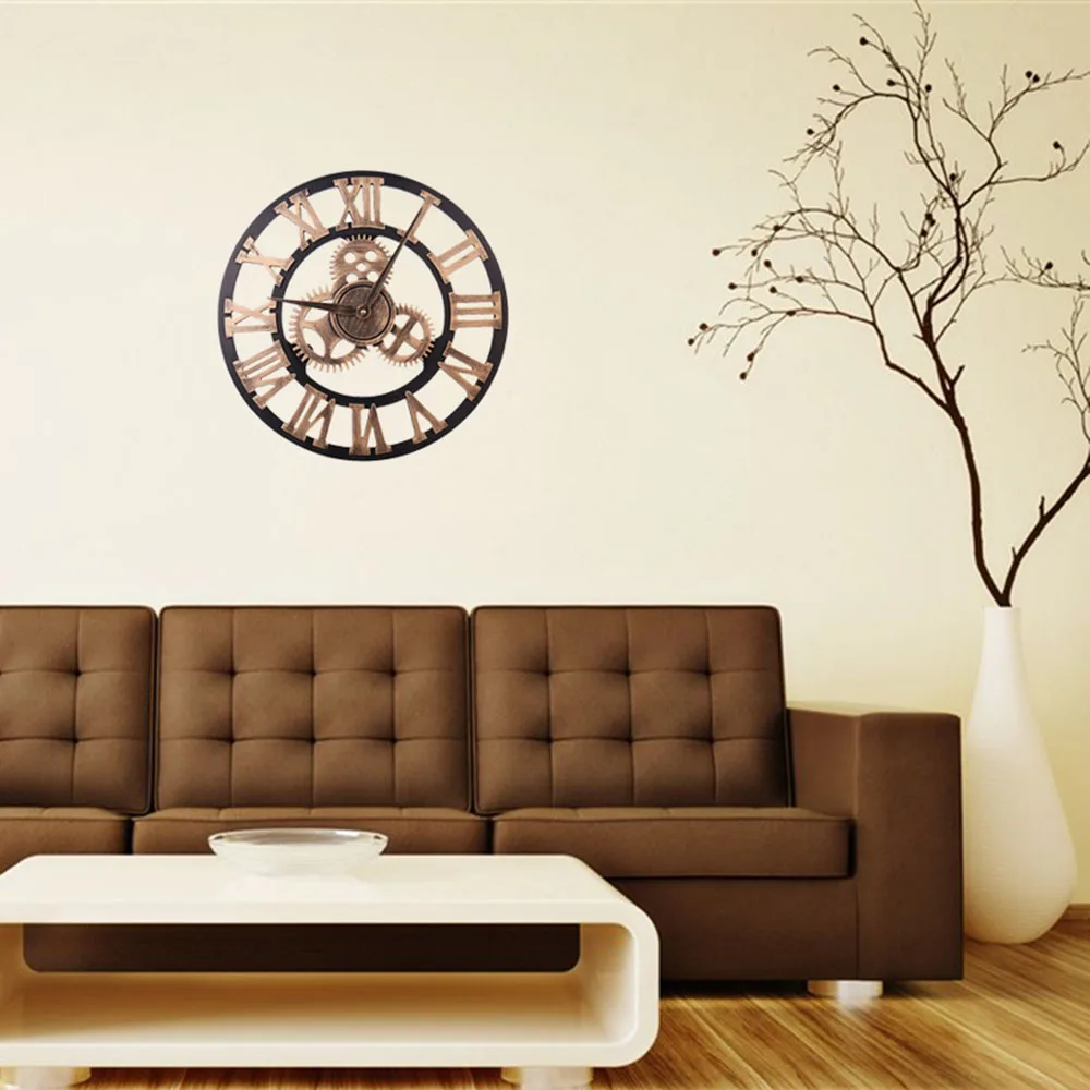 Большие настенные 3d-часы в деревенском стиле декоративное искусство большая