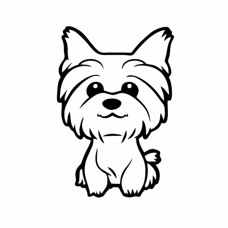 

Cute Pet Dog Yorkie Yorkshire Terrier Doggy DecalCar Window Vinyl Car Sticker Black/Silver