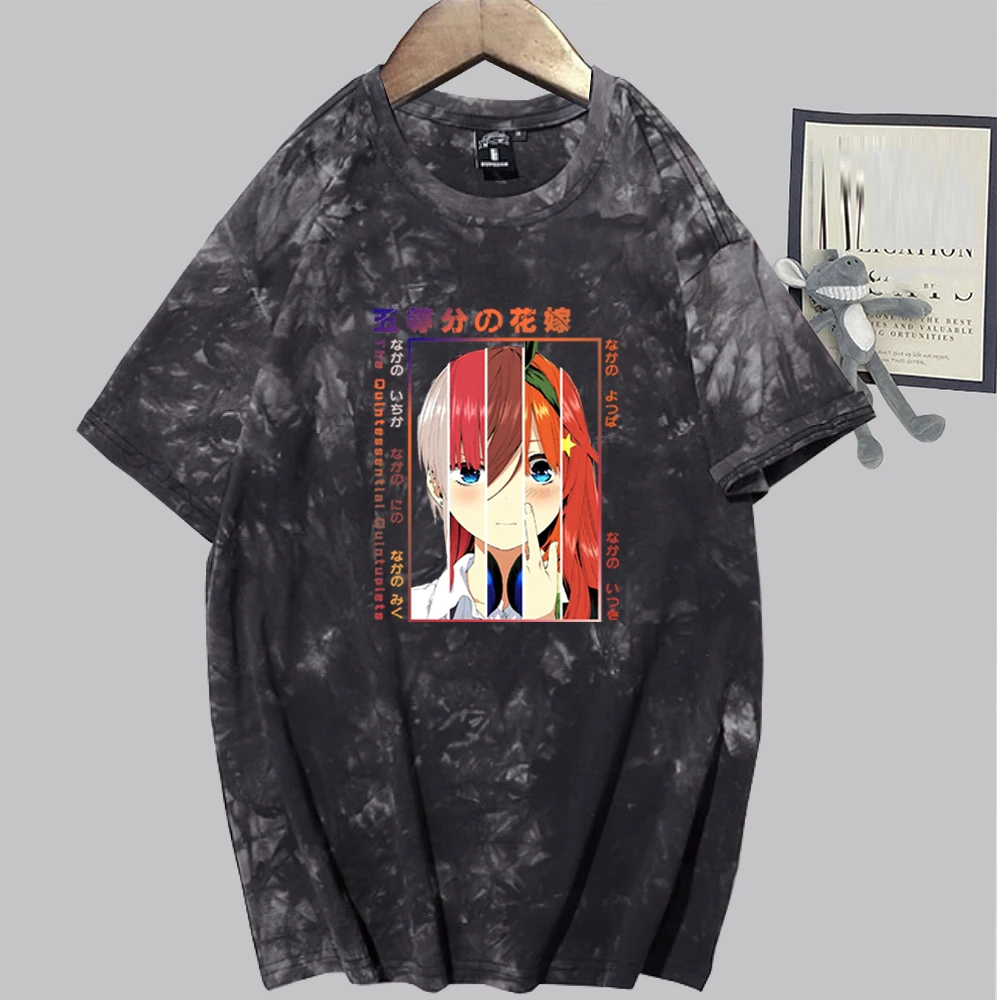 

Забавная Повседневная футболка с принтом квинтуплетс Накано Нино Накано итсуки Накано Яцуба Накано Мику Накано ичика