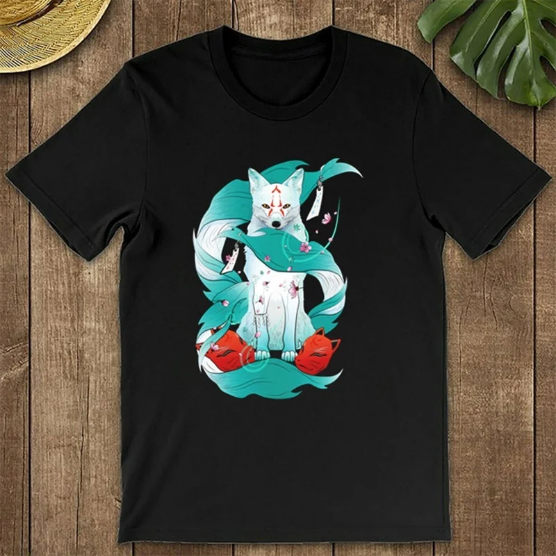 

Frozen Kitsune Breathable Fabric Men T Shirt Casual Funny Women Tshirt Short Sleeve Summer Tshirt Mens Tee Shirts