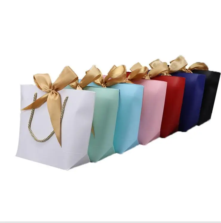 5 шт. Большой подарочный бумажный пакет цветная подарочная коробка для тканевой