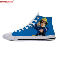 mens casual shoes cartoon cute fireman sam fashion lightweight lace up summer breathable men flats shoes male footwear
