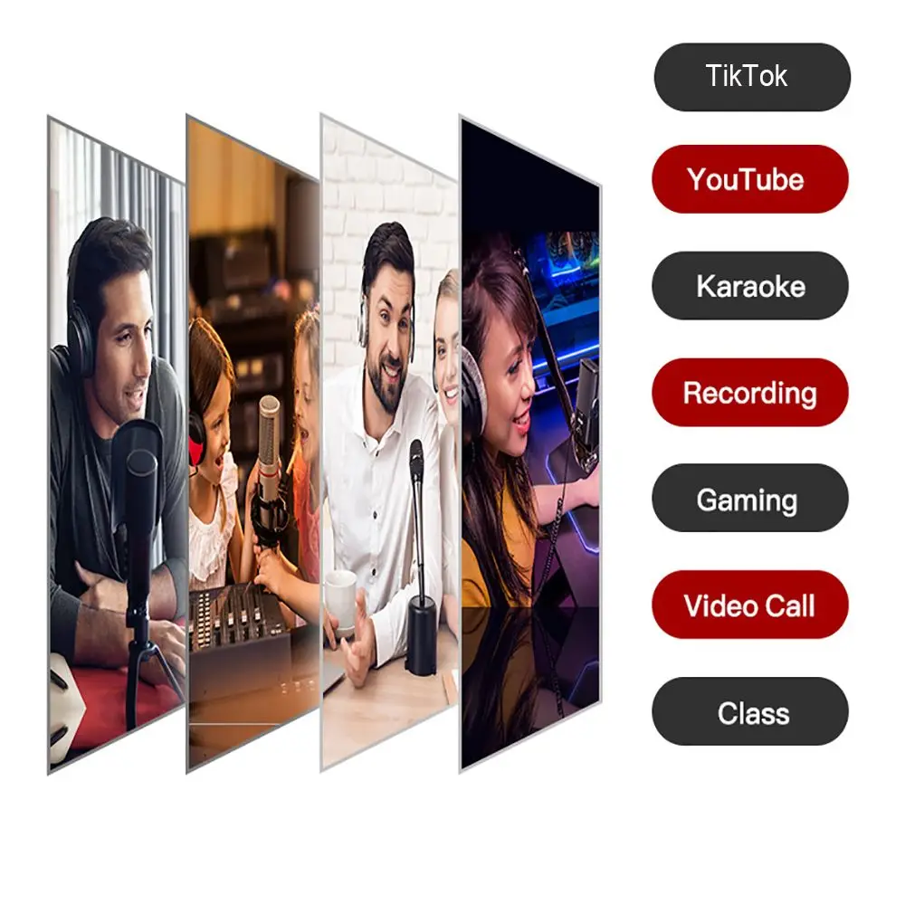 

PINZHENG Streaming USB Microphone Metal Condenser Microphones For Laptop PC Recording Studio Streaming Karaoke Tiktok Youtube