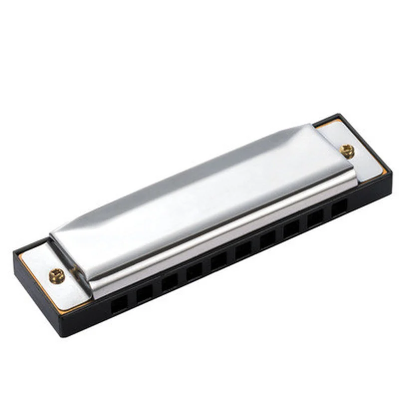 

1Pcs New Silver Metal Harmonica 10 Holes Harmonica C Key Mouth Organ Children Gift Toys for Blues Rock Jazz Folk Harmonicas
