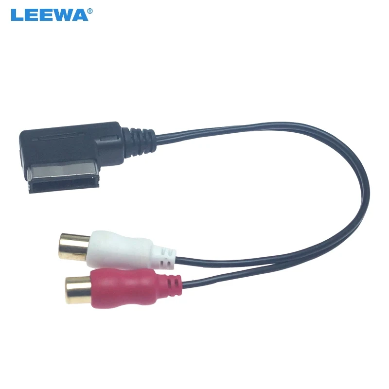 LEEWA 5X автомобильный аудио Музыка MDI/AMI интерфейс для 2 RCA женский AUX кабель Audi