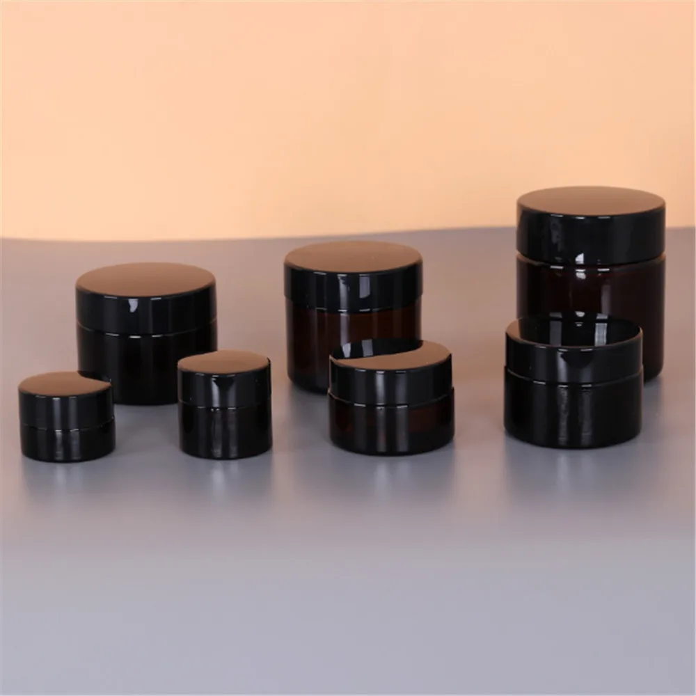 1 шт. 5g/10 г/1 5g/20 г/30 г/50 г Стекло Янтарный коричневый косметические бутылки с кремом