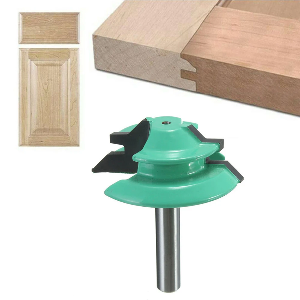 

45 Degree Lock Miter Router Bit Woodwork Tenon Cutter Tool 1/4'' Shank 1-1/2''d