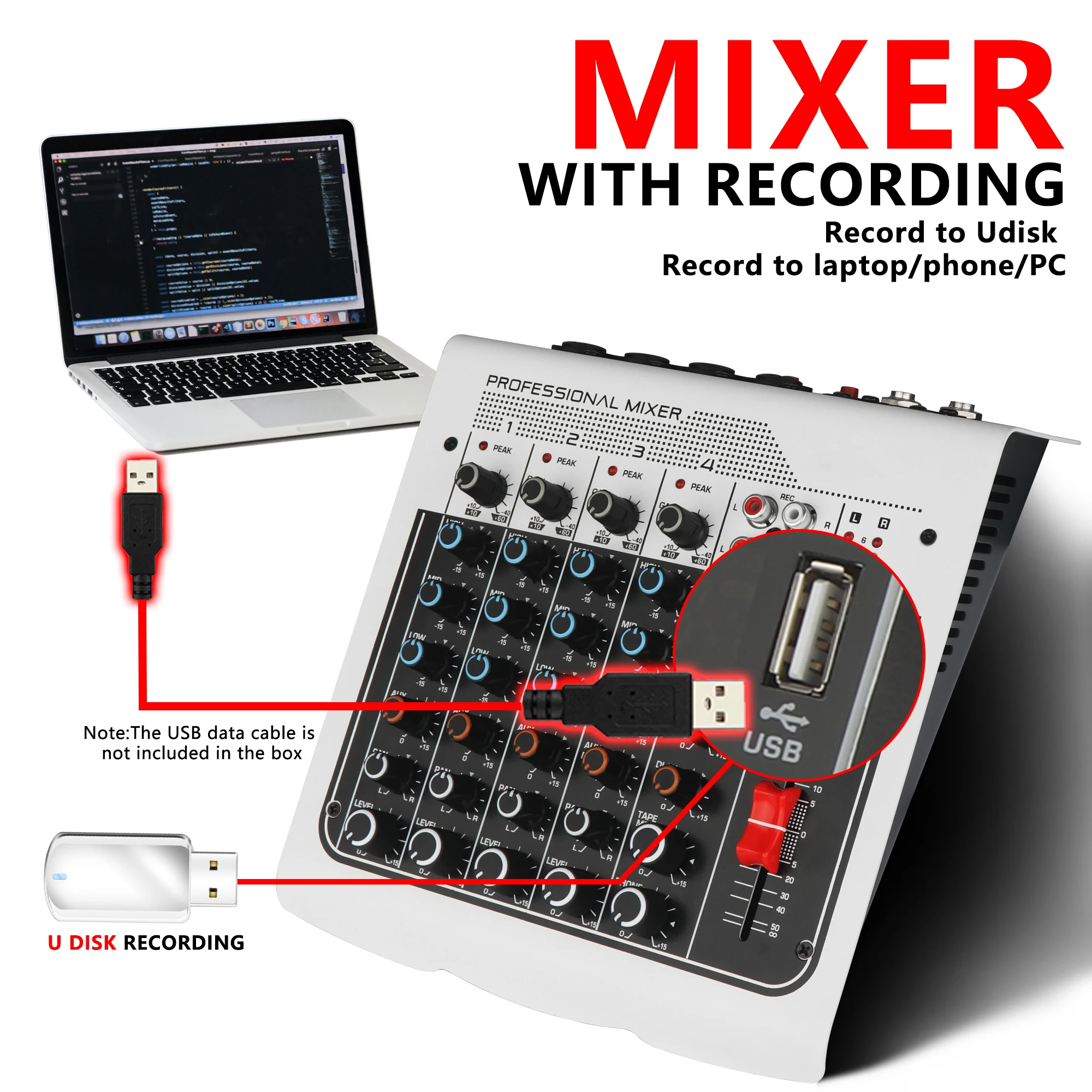 MX-400 Audio микшер 6 каналов USB звуковая карта интерфейсная консоль с Bluetooth 48V