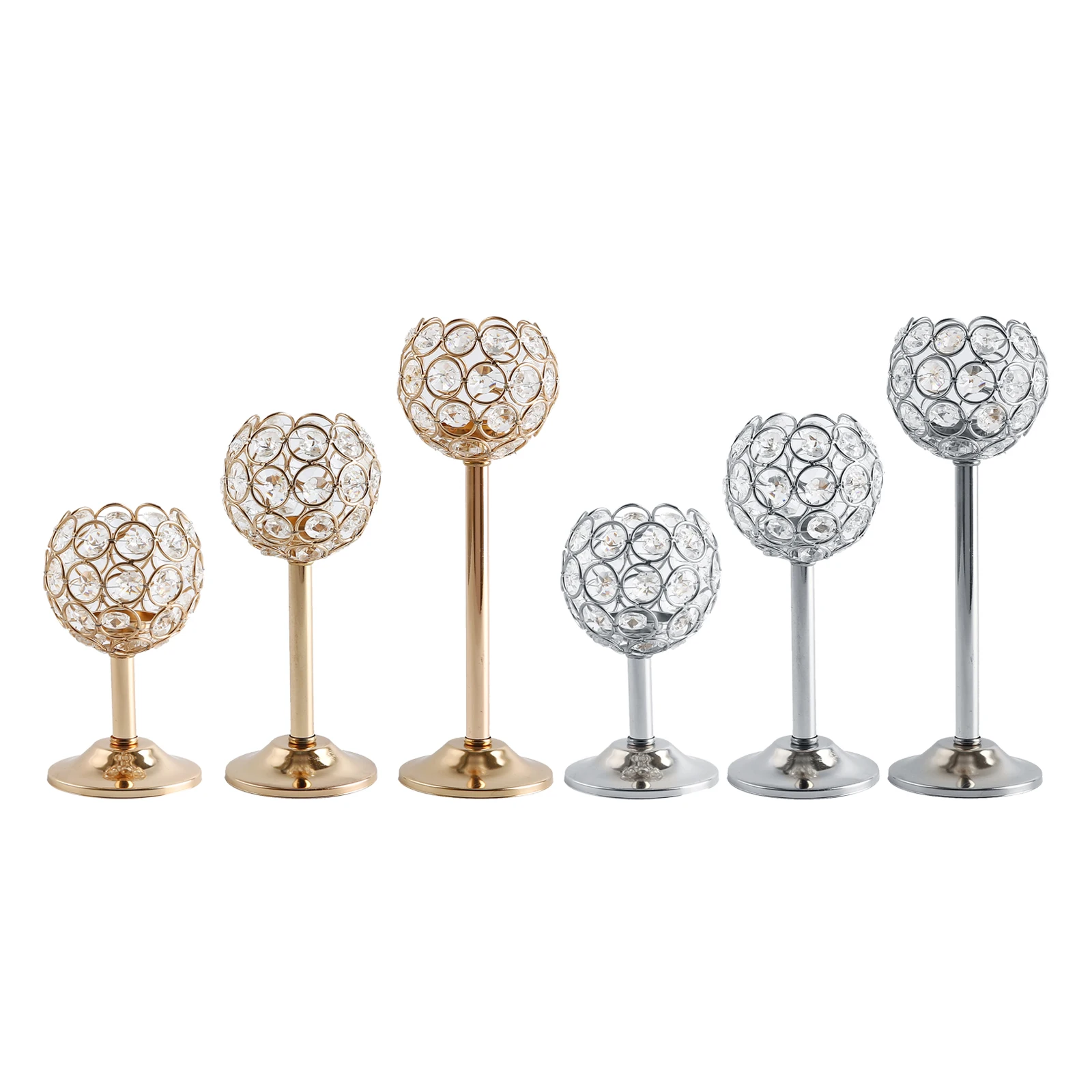 

Crystal Candle Holder Tea Light Candlestick Centerpiece for Wedding Dinner