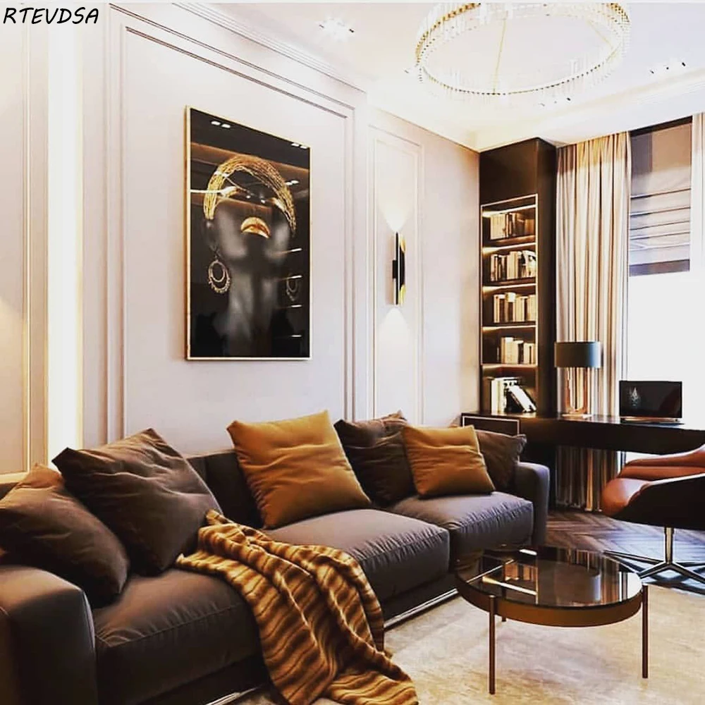 Современная Картина на холсте в скандинавском стиле африканские Черные Женщины