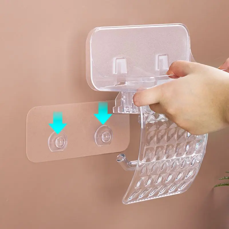 

Toilet Paper Holder with Mobile Phone Storage Shelf Wall Mounted Self Adhesive 53CB
