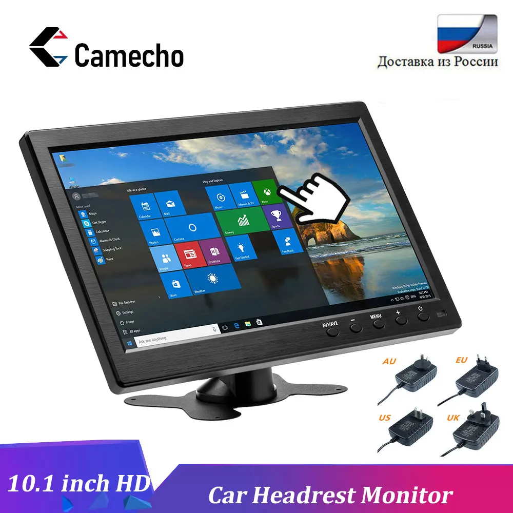 Camecho10.1 &quotHD Автомобильный подголовник монитор TFT LCD HD цифровой экран HDMI/VGA/AV/USB/SD