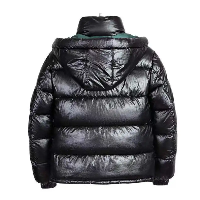 2022 New Brand Winter Men Bright Short Thick Down Padded Jacket Male Black With Hood Jacket Thick Men's Clothing M-3XL
