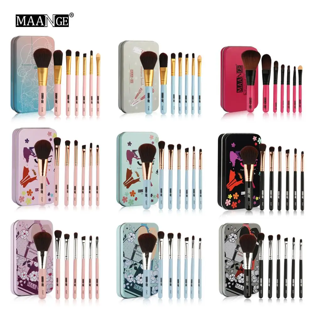 Набор кистей для макияжа 7 шт./компл. набор мини путешествий косметический пудры