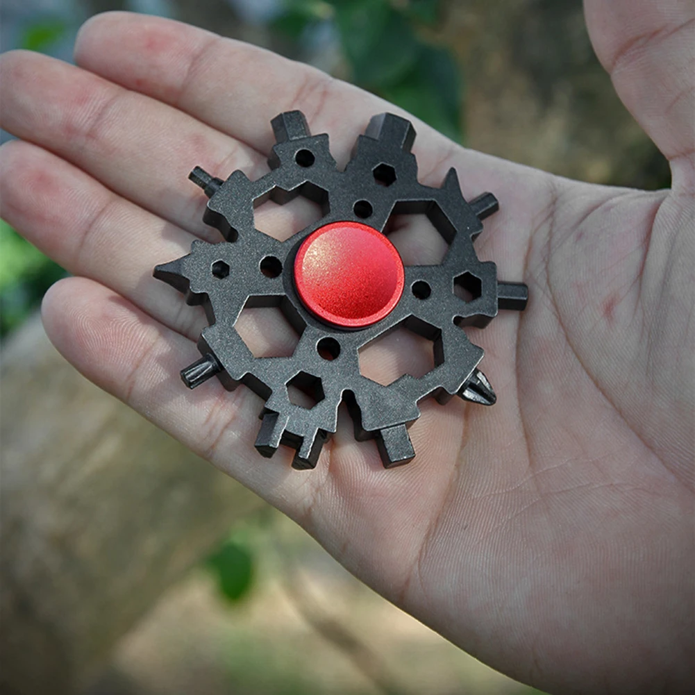 

Portable 23 In 1 Mini Snowflake Multi Pocket Tool Spanner Hex Wrench Multipurpose Camp Survive Outdoor Hike Key Ring Key Chain