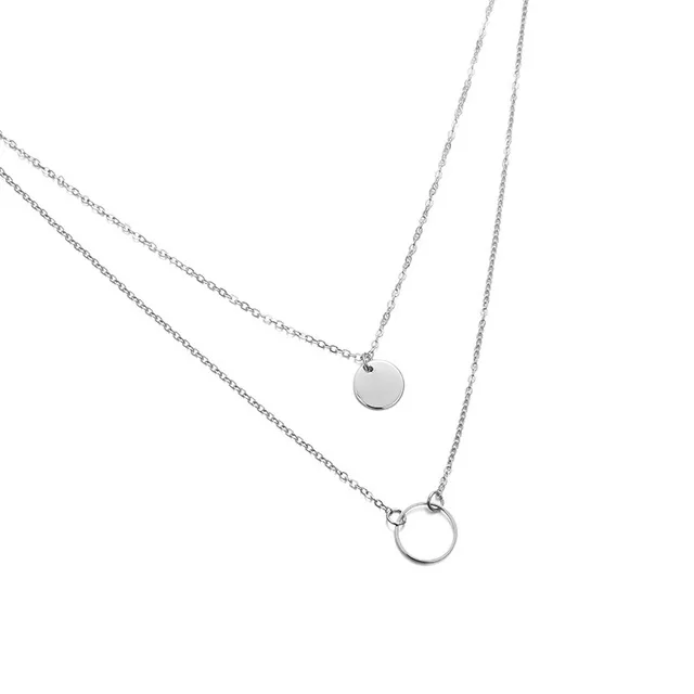 New Fashion Long Necklace Layered Chain Choker Sliver Gold Color Korean Wedding Pendant Necklaces For Women Girl Gift Jewelry - Окраска металла: 6