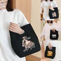 fashion portable picnic bag thermal insulated lunch bag tote cooler handbag bento pouch school food storage bags insulation bag