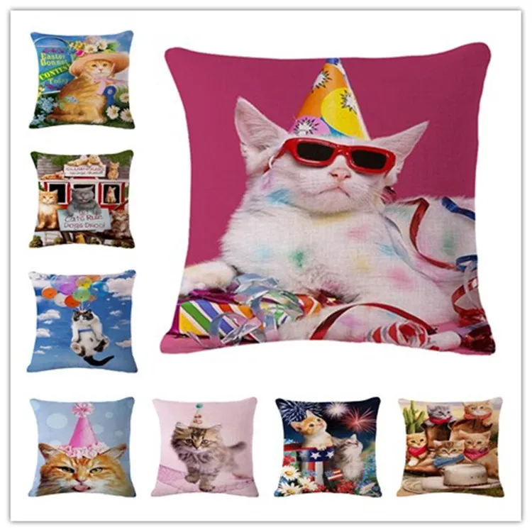 Модный чехол книжка с Кот вечерние для подушки Чехол дома декоративные диван