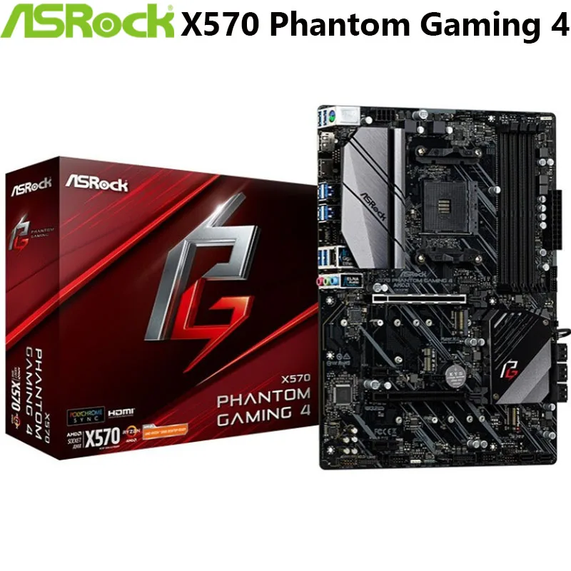 Günstig ASRock X570 Phantom Gaming 4 Motherboard Buchse AM4 DDR4 128G SATA3, 2 Ultra M.2 USB 3,1 VGA Desktop ATX Computer Neue