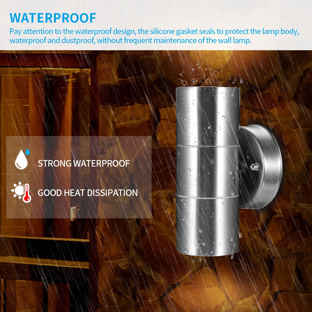 Настенный светильник вверх и вниз из нержавеющей стали уличное садовое