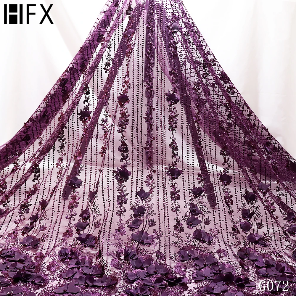 HFX 2019 последние французские нигерийские кружева ткани высокого качества 3D цветы
