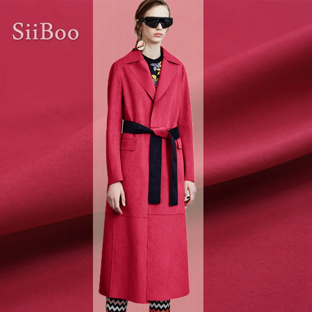 American style luxury hot pink fake suede leather fabric for winter coat tissu tecidos stoffen yarn SP4724 Free shipping | Дом и сад