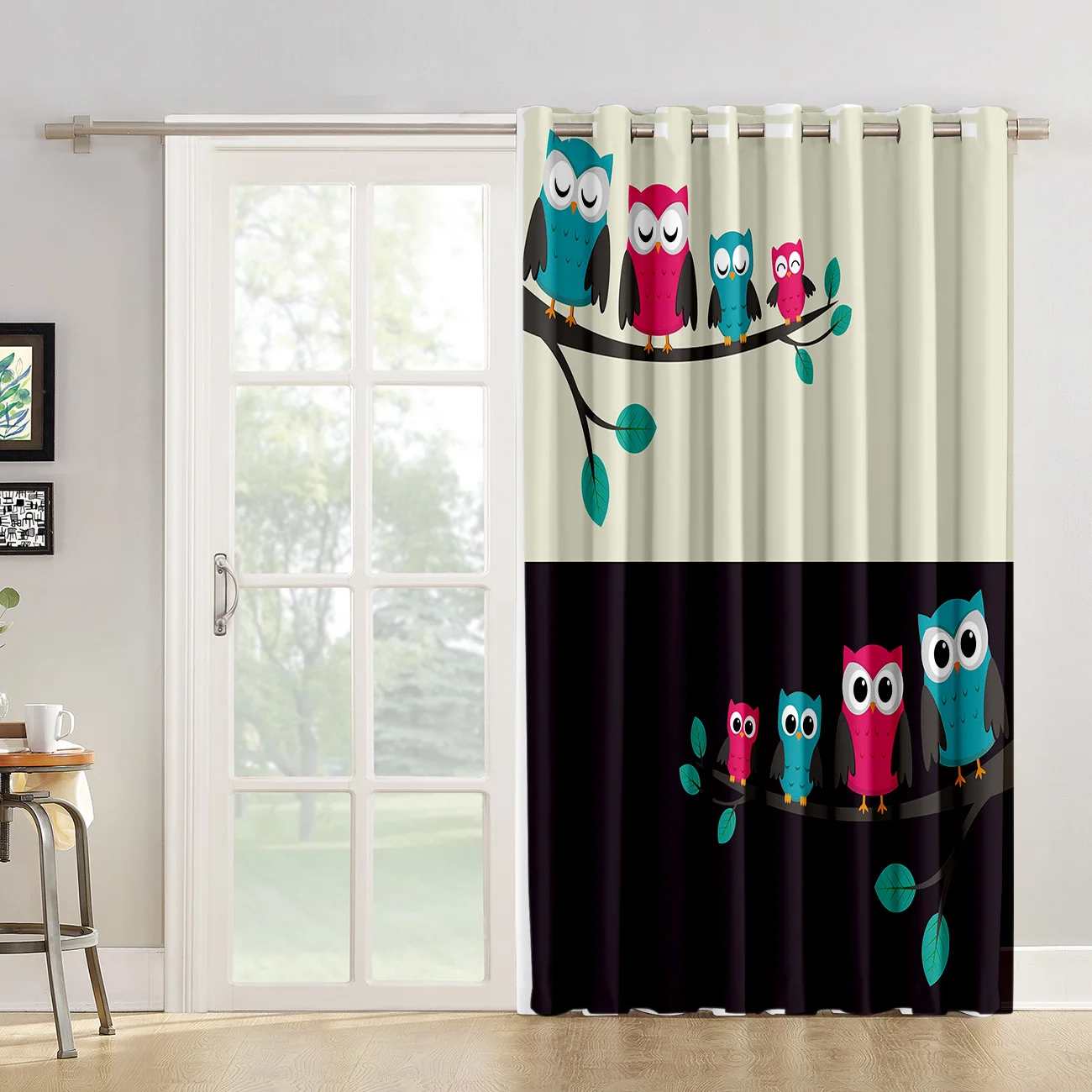 Мультяшные животные милая сова в дневное и ночное окно занавески для комнаты