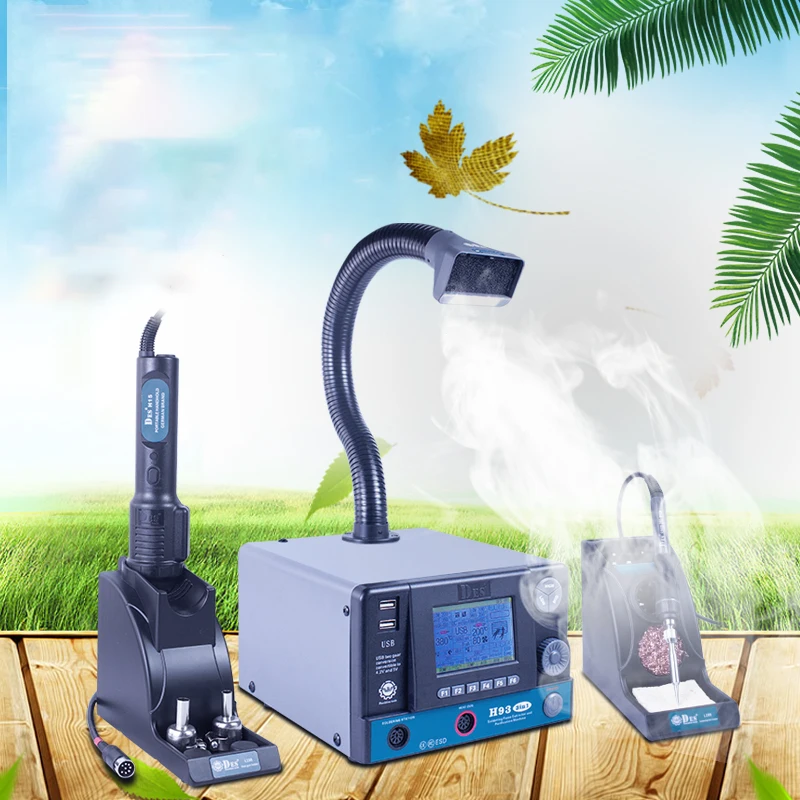 

DES H93 3 in1 паяльная станция + фена + Очиститель дыма интеллект SMD паяльная станция для Мобильный телефон ремонт