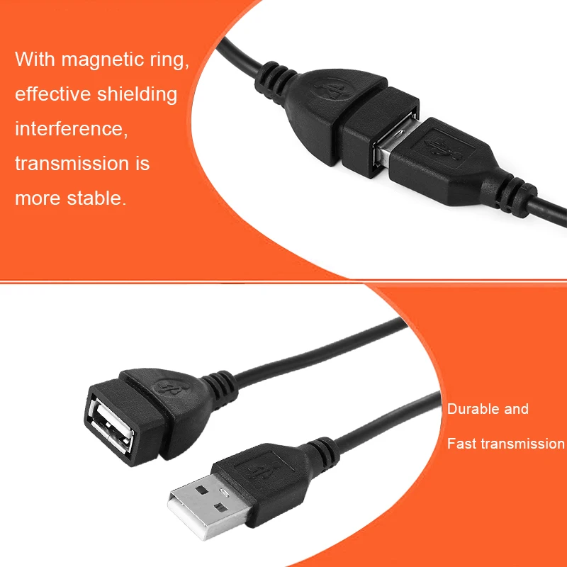 1 шт. Суперскоростной кабель для синхронизации данных 0 6 м/1 5 м/3 м/5 м USB 2 штекер