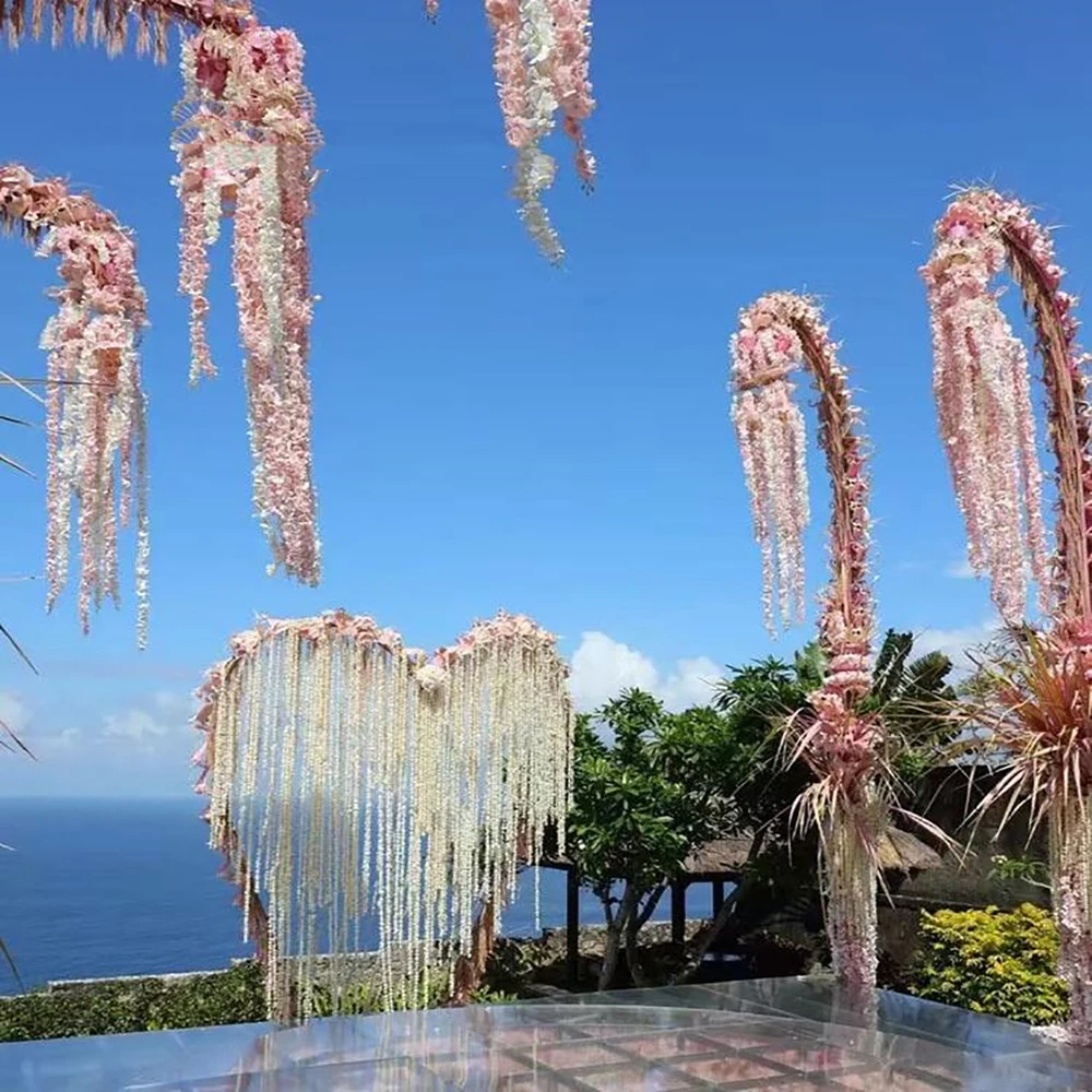 

20Pcs Artificial Flowers Wisteria Rattan String Vine without Green Leaves for Home Wedding Garden Decor Hanging Garland Wall