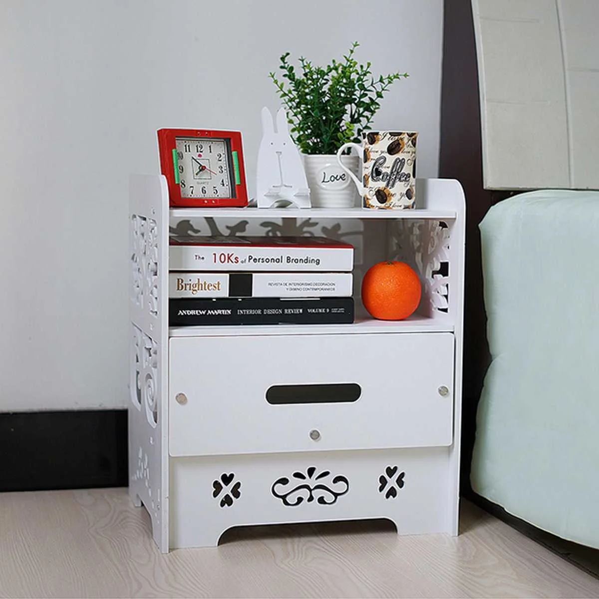 

Nordic White Bedside Table Nightstands Drawer Organizer Storage Cabinet Bedside Table Modern Night Stands for Bedroom Furniture