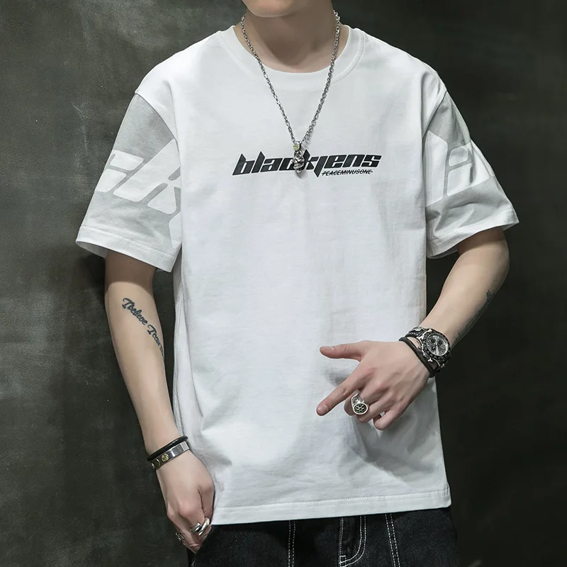 

Men's Short-sleeved T-shirt 2021 Summer New Cotton Printing Couple Round Neck Short-sleeved T-shirt Men's Shirt