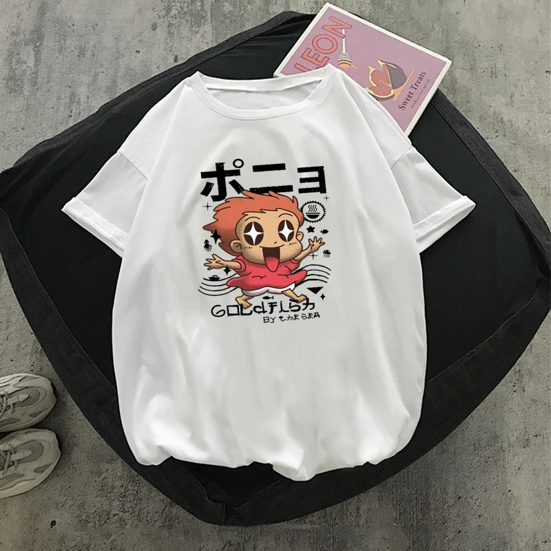 Женские футболки Корейская кавайная футболка с мультяшным принтом винтажная