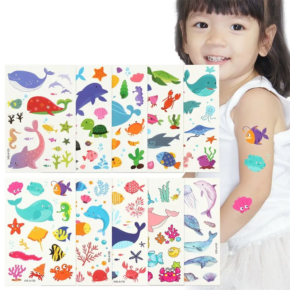 

Favor Supplies Cute Pattern Waterproof Fake Tattoo OceanTemporary Tatoos For Kids|Boys Girls|Children Toddler Teens