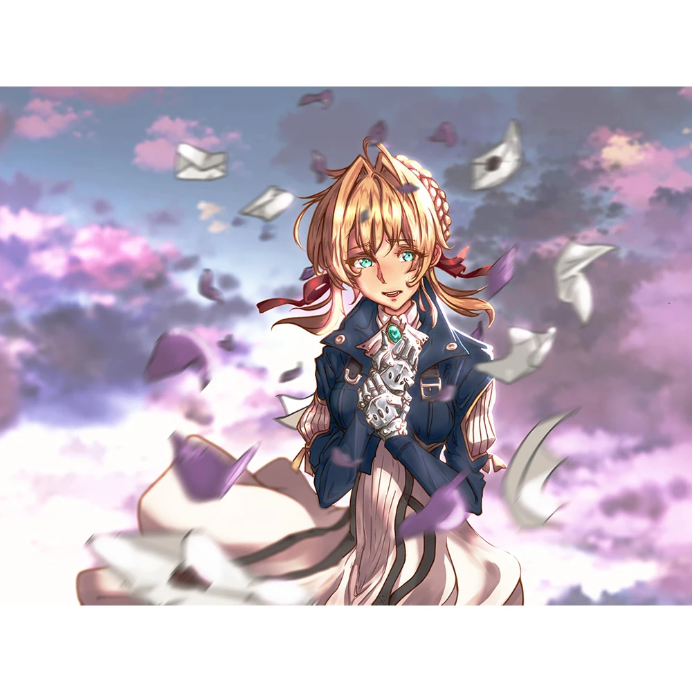 Алмазная вышивка картина фиолетовая Evergarden домашний Декор живопись японское