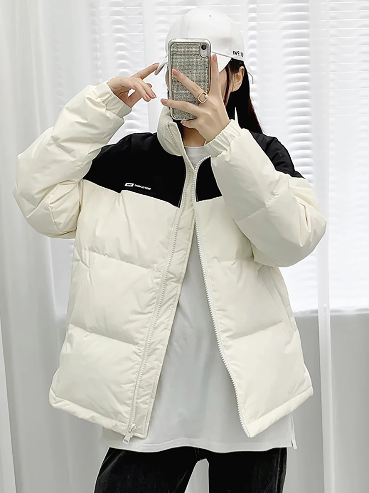 

2021 New Korean Style Loose Color Matching Cotton Jacket Female Outer Wear Fashionable Student Jacket Trend