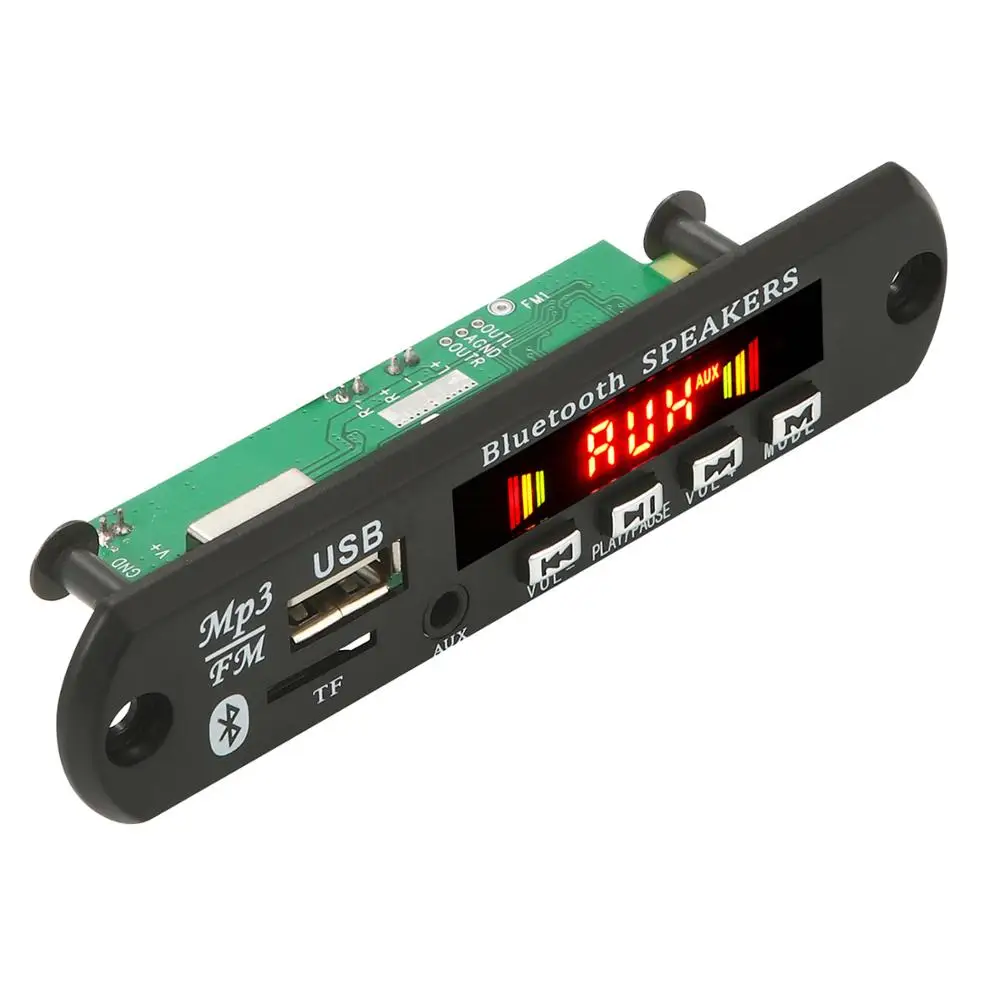Bluetooth 5 0 12 в MP3 модуль декодер плата TF FM радио динамик аудиоплеер AUX 3 мм USB источник