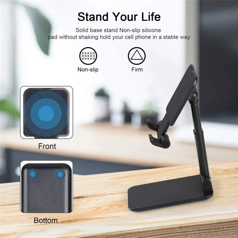 desktop mobile phone holder stand for iphone ipad xiaomi foldable desk tablet holder universal adjustable table cell phone stand free global shipping