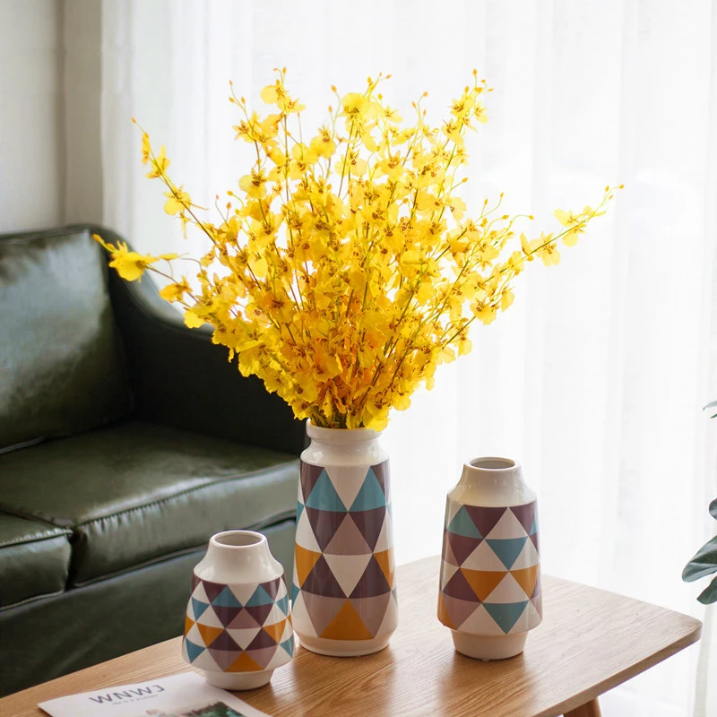 Искусственный танцующий орхидея желтый поддельный цветок Oncidium Шелковый цветок пластиковый цветок большой пять вилка фаленопсис украшение дома