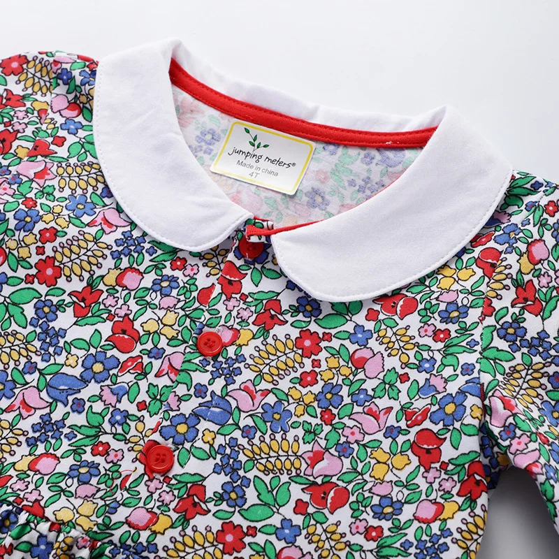 Детское платье с цветочным рисунком для девочек Хлопковое Повседневное