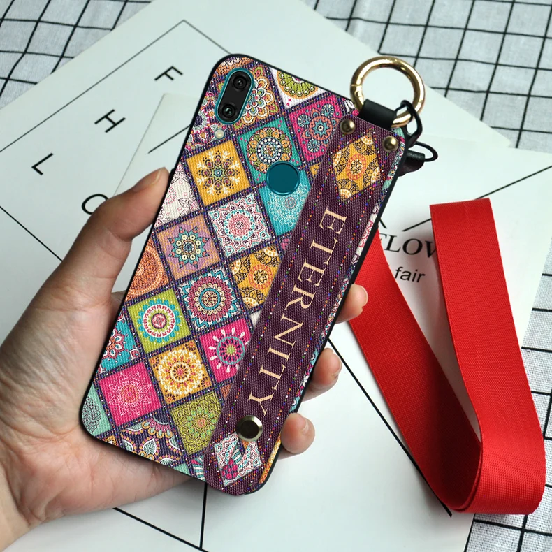 Чехол на запястье для телефона Huawei Y5 Y6 Y7 Y9 2018 Роскошный чехол с вырезом P Smart Z Plus Prime