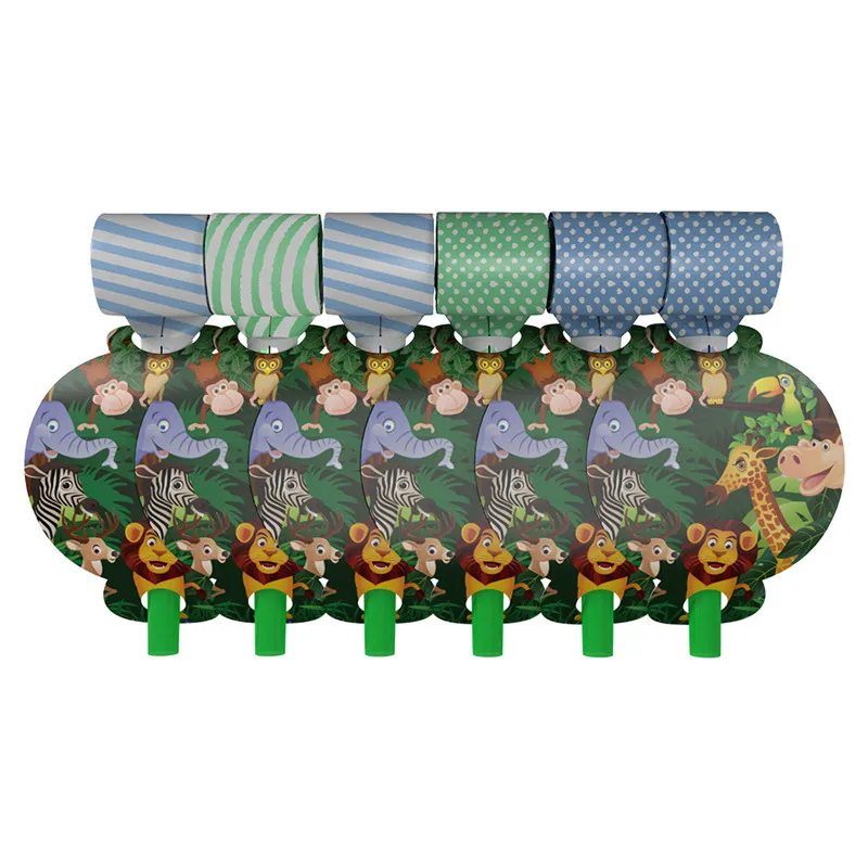 6 шт. мультфильм джунгли животных выдув для детей день рождения украшения