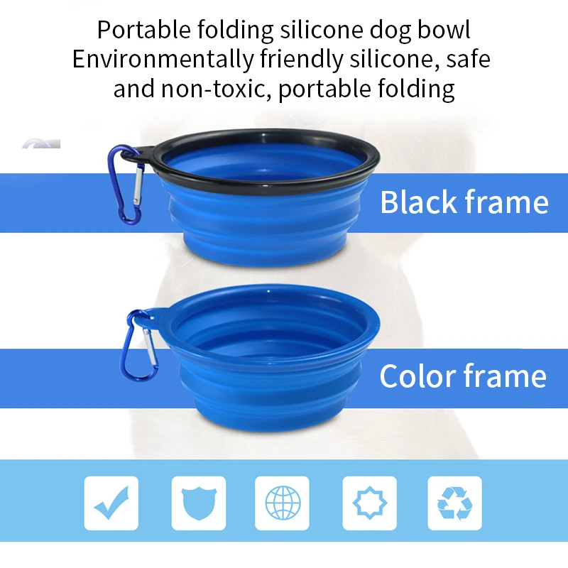 Миска для собак складная Экологически чистая силиконовая миска питомцев кошек и