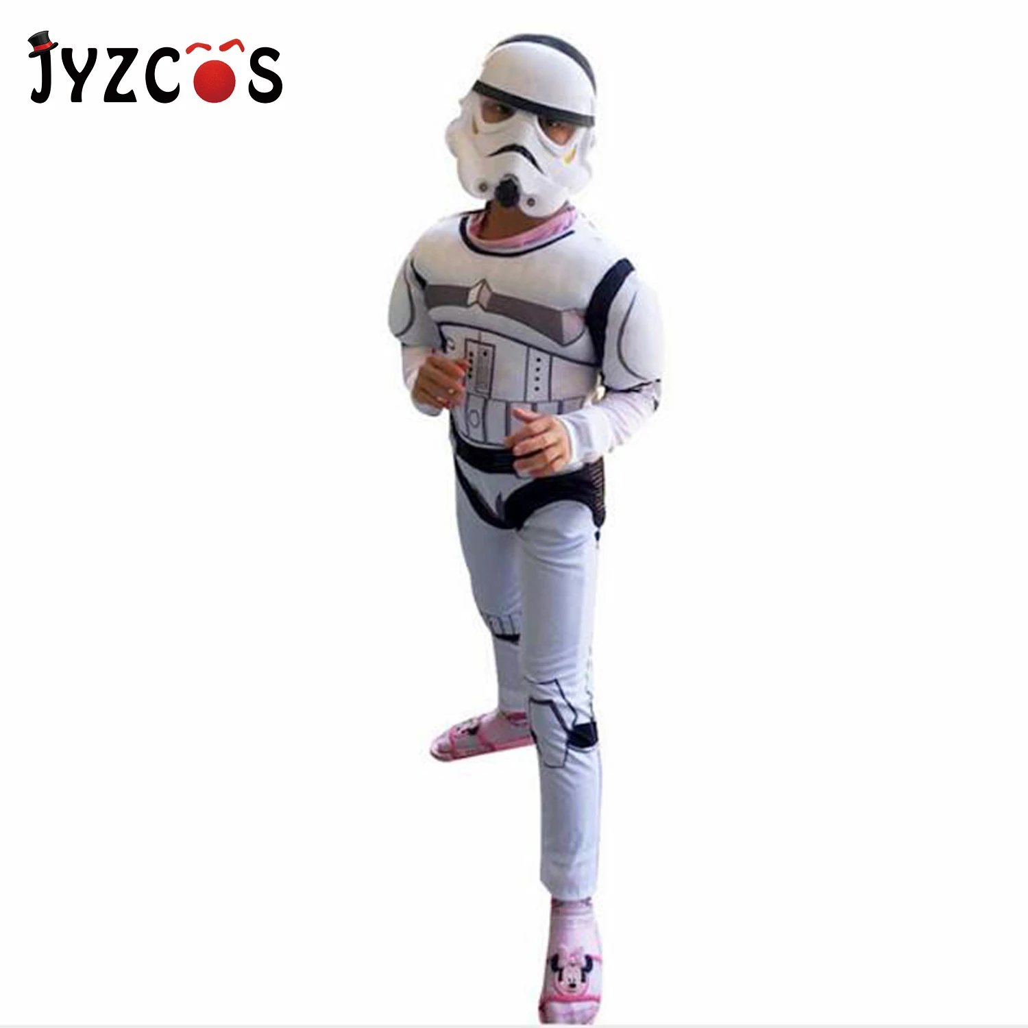 JYZCOS Звездные войны Клон солдат белый Storm Commando мужской мышечный костюм Детский