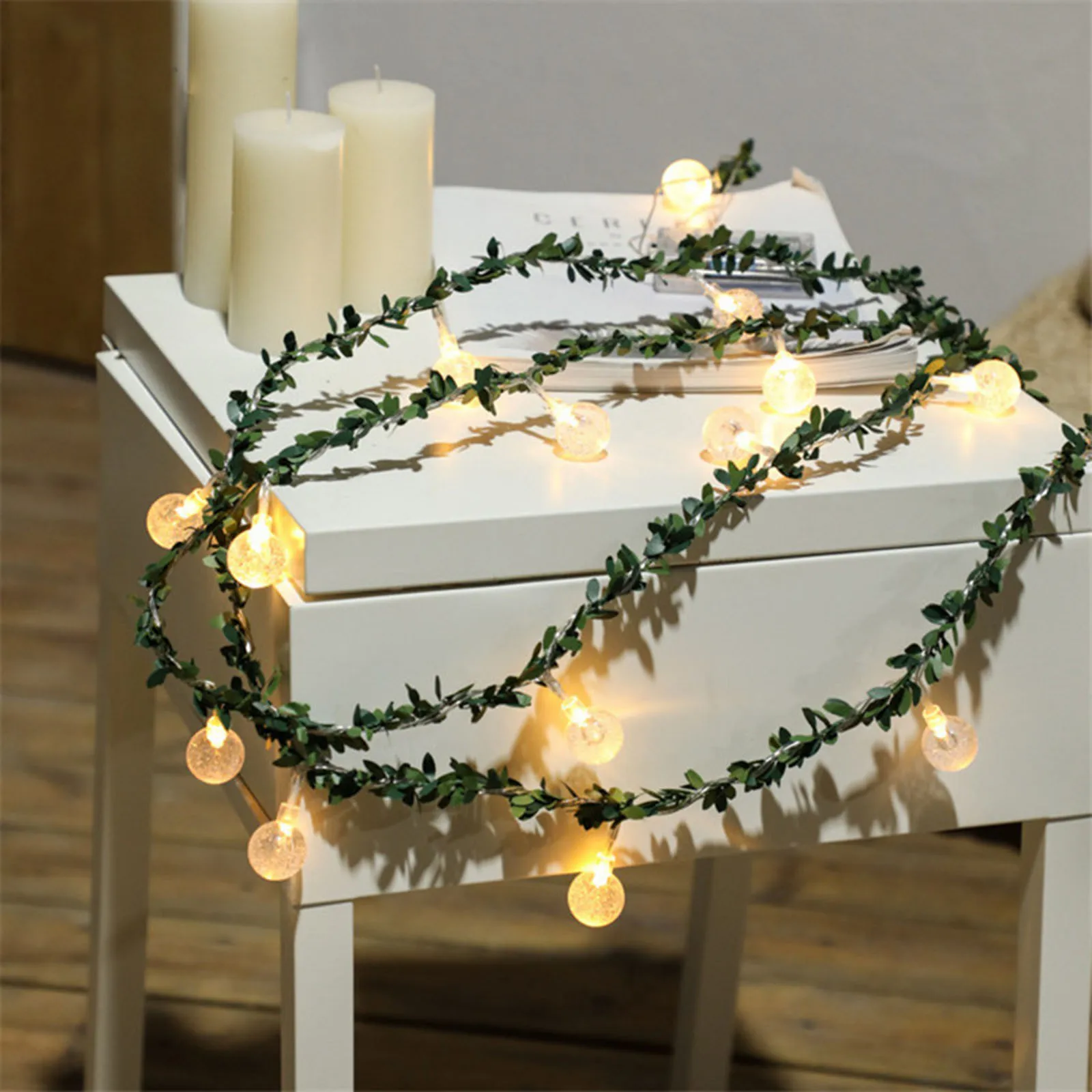 Fairy Lights String Monstera Leaf Festoon Wedding Party Decoration Christmas New Year's Decor Curtain Lamp Ball Chain | Дом и сад