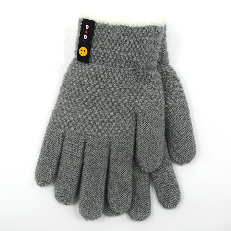 Warmom-guantes gruesos de punto para ni&ntilde;os, manoplas el&aacute;sticas c&aacute;lidas de invierno, accesorios para ni&ntilde;os de 5 a 11 a&ntilde;os, nueva moda-3