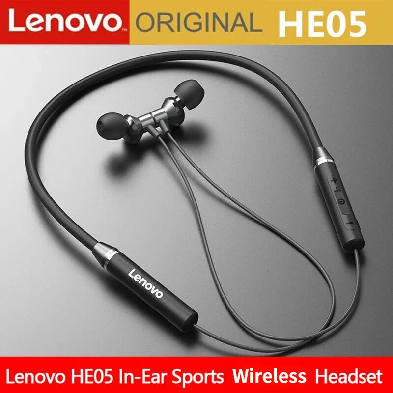 

Lenovo HE05 Bluetooth-compatible Earphone TWS Wireless Earbuds Neckband Headphone Stereo Sport Headset with Mic Noice Cancelling